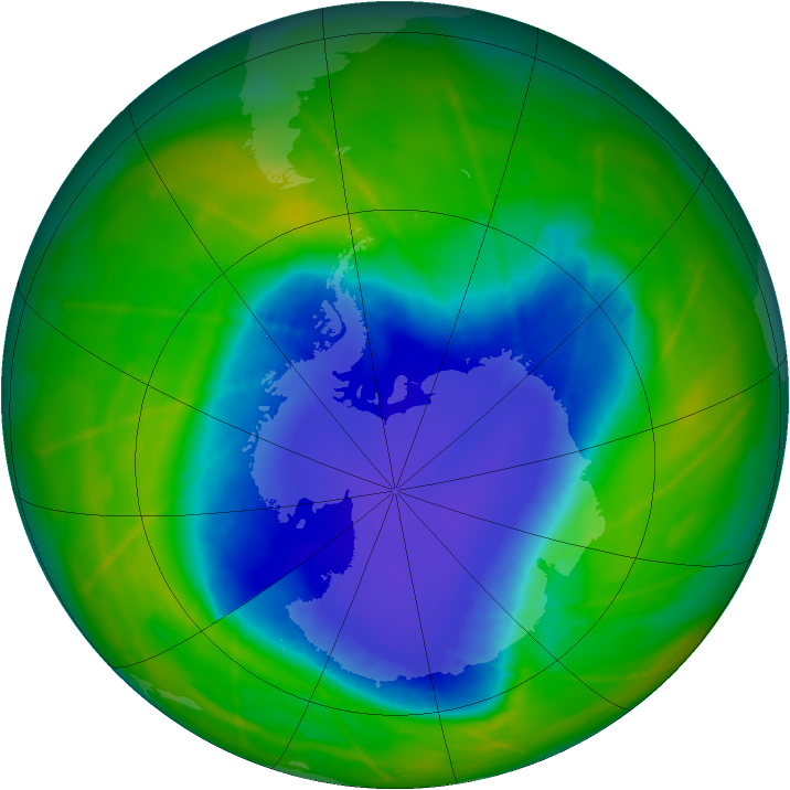Antarctic ozone map for 06 November 2010